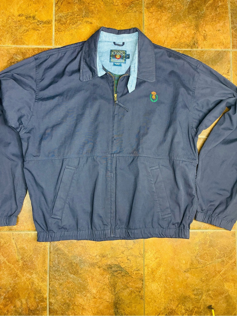 Ralph Lauren Navy Half-Zip Windbreaker with Crest